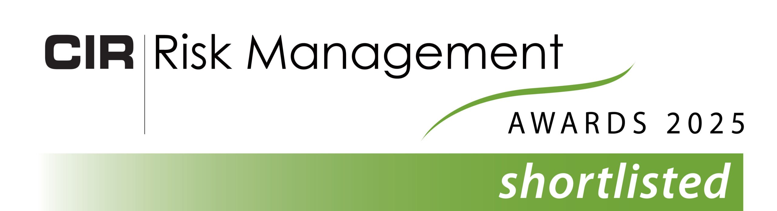 Logo with the text CIR Risk Management Awards 2025 shortlisted